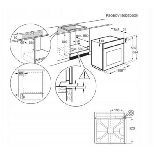 Horno Multifunción Electrolux LOD8P39Z 72L 60cm Pirolítico A+ con Vapor y Sonda Negro