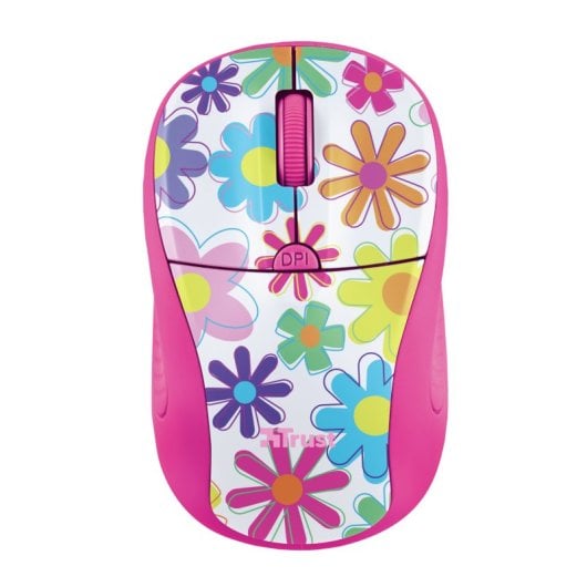 Ratón CEGASA Trust Primo inalámbrico 1600 DPI Rosa flores micro receptor USB