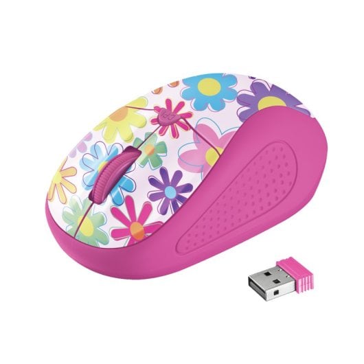Ratón CEGASA Trust Primo inalámbrico 1600 DPI Rosa flores micro receptor USB