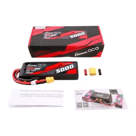 Batería Gens Ace G-Tech 5000mAh 7.4V 60C 2S1P LiPo con Conector XT60