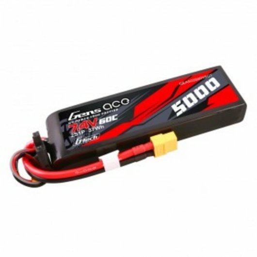 Batería Gens Ace G-Tech 5000mAh 7.4V 60C 2S1P LiPo con Conector XT60