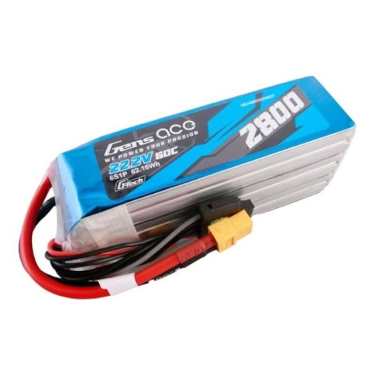 Batteria Gens ace G-Tech 2800mAh 22.2V 60C 6S1P Lipo con connettore XT60