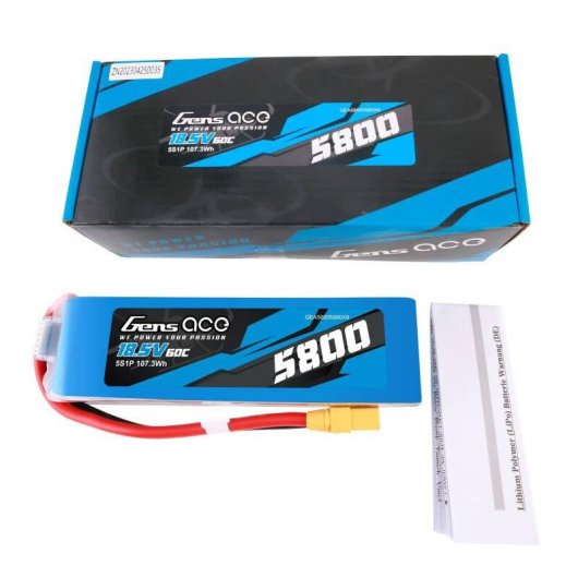 Batteria Gens Ace 5800mAh 60C 5S1P Lipo con connettore XT90