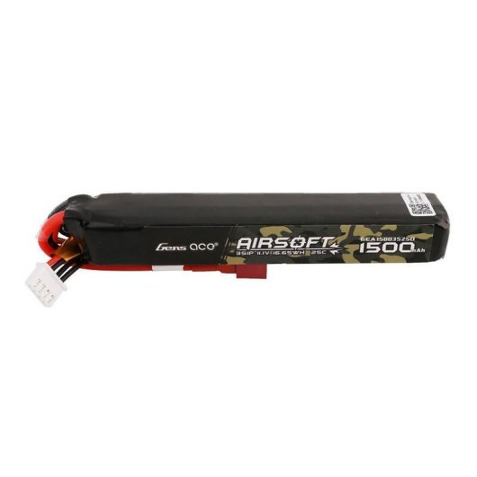 Batterie Gens Ace 25C 1500mAh 3S1P 11.1V pour Airsoft avec Connecteur T Plug