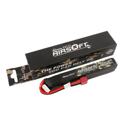 Batterie Gens Ace 25C 1500mAh 3S1P 11.1V pour Airsoft avec Connecteur T Plug