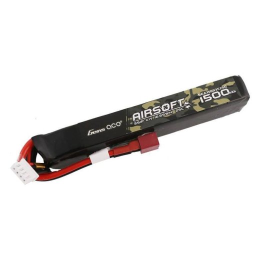 Batterie Gens Ace 25C 1500mAh 3S1P 11.1V pour Airsoft avec Connecteur T Plug