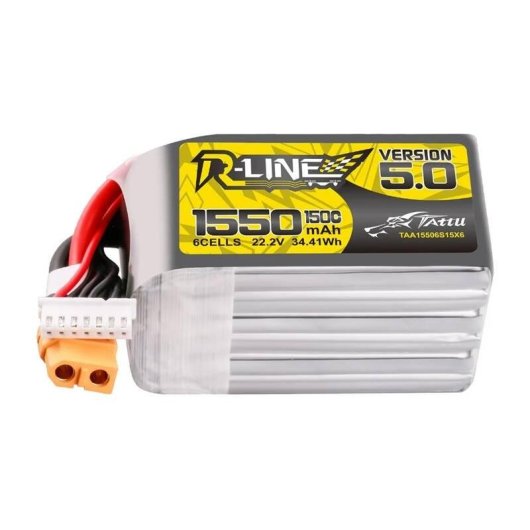 Batteria Lipo Tattu R-Line Version 5.0 1550mAh 22.2V 150C 6S con connettore XT60