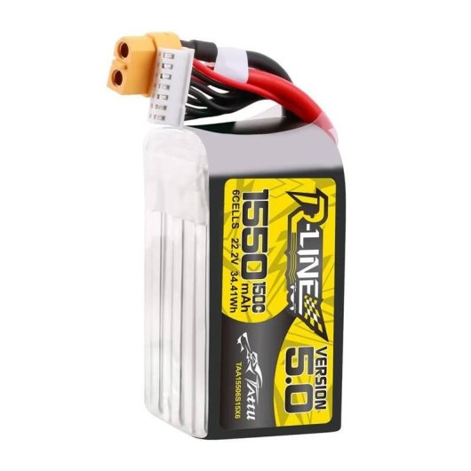 Batteria Lipo Tattu R-Line Version 5.0 1550mAh 22.2V 150C 6S con connettore XT60