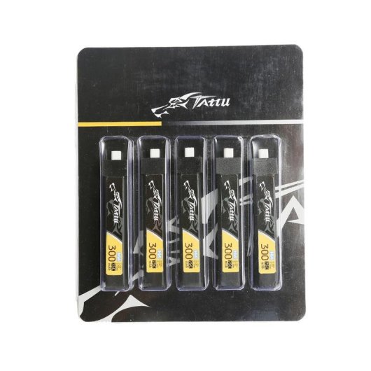 Batteria LiPo Tattu 300mAh 3.8V 75C 1S1P HV BT2.0.5 (5 unità)