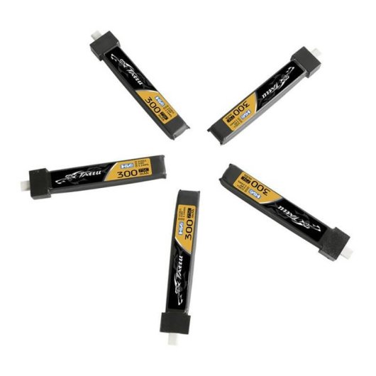 Batteria LiPo Tattu 300mAh 3.8V 75C 1S1P HV BT2.0.5 (5 unità)