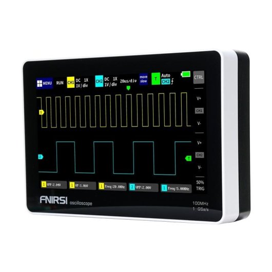 Osciloscopio Portátil FNIRSI 1013D 7" 2 Canales 100 MHz 1 GSa/s