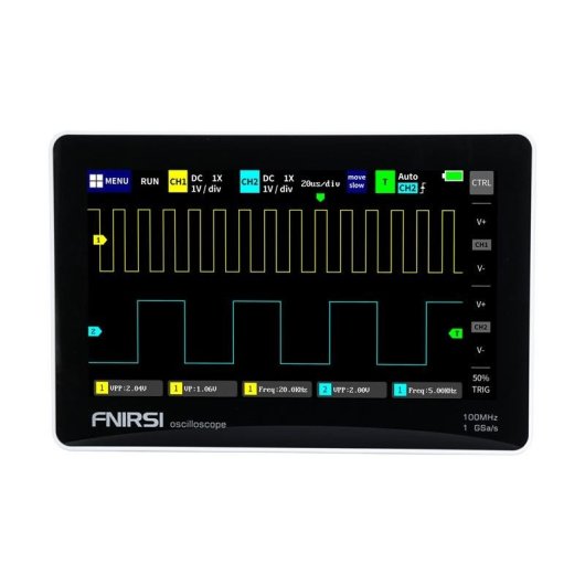 Osciloscopio Portátil FNIRSI 1013D 7" 2 Canales 100 MHz 1 GSa/s