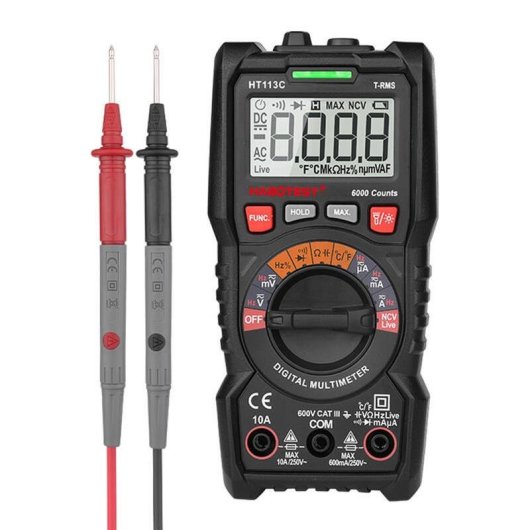 Multímetro Universal Digital Habotest HT113C 6000 Counts NCV Linterna