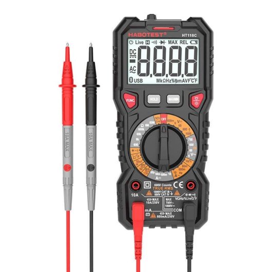Multímetro Digital Habotest HT118C True RMS con Linterna
