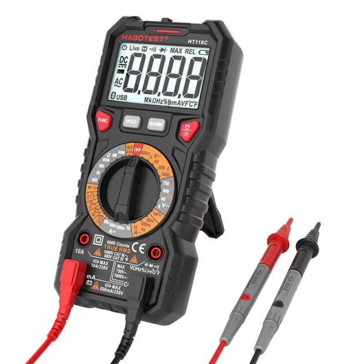 Multímetro Digital Habotest HT118C True RMS con Linterna