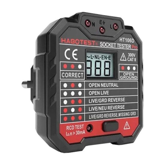 Testeur de prises Habotest HT106D avec écran numérique