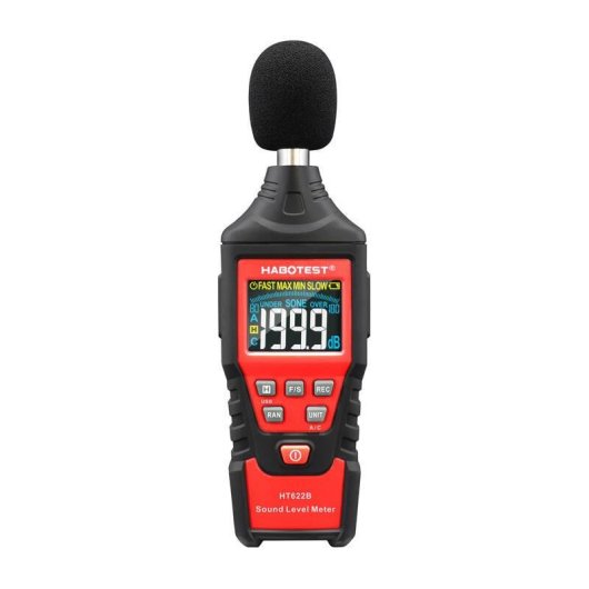 Medidor de sonido Habotest HT622B USB A/C con pantalla LCD a color