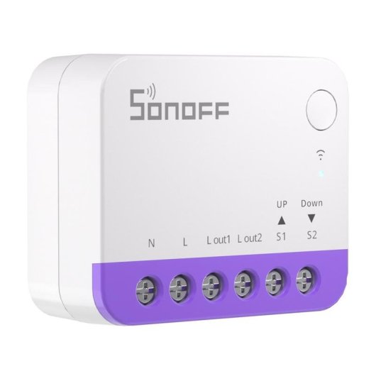 Relé Wi-Fi Sonoff MINI-RBS Control persianas Matter Compacto empotrable Programación