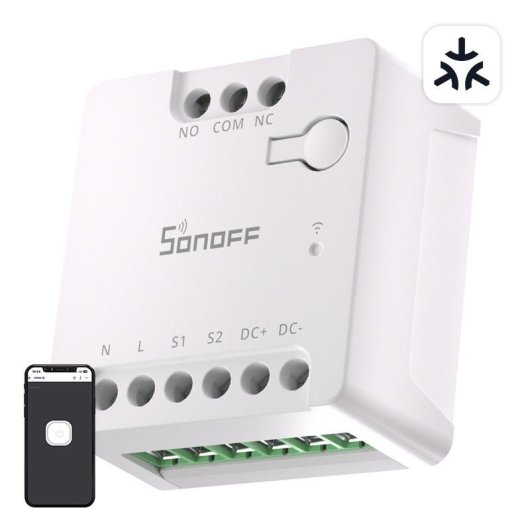Relé Wi-Fi Sonoff MINI-D Matter Control puertas y calefacción Empotrable