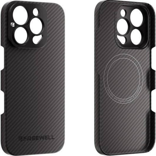 Funda para móvil Freewell iPhone 16 Pro Max Filmmaker Kevlar Negra con soporte lentes 17mm