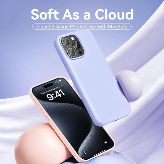 Funda para móvil Vention KUHV0-10 Silicona Líquida Lavanda MagSafe para iPhone 16