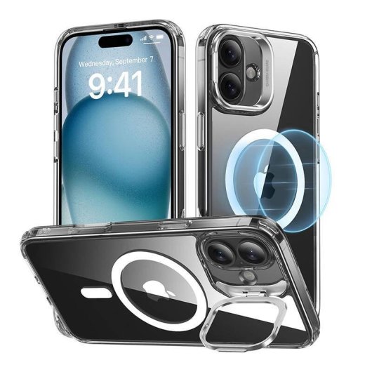 Funda para móvil ESR Classic Hybrid HaloLock Transparente com suporte para iPhone 16 Plus