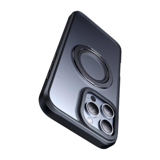 Funda McDodo PC-4933 rigide avec support et MagSafe noire pour iPhone 16 Pro Max