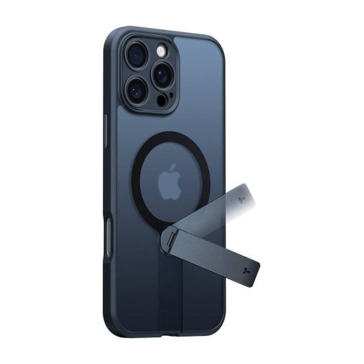 Funda para móvil Torras Pstand Spin Carcaça Protetora Alumínio Preto para iPhone 16 Pro Max