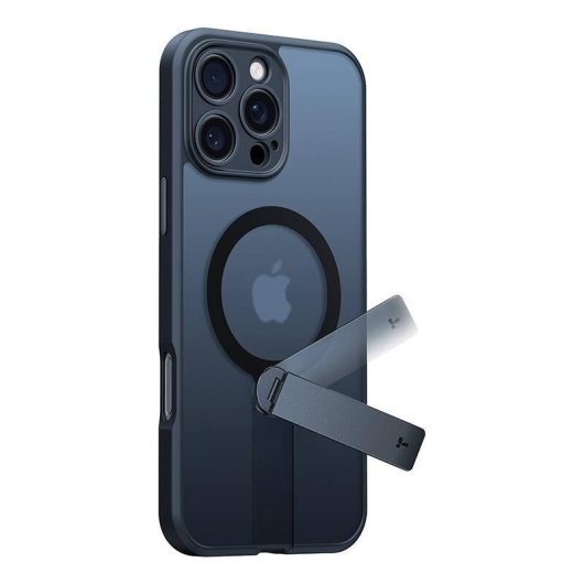 Funda para móvil Torras Pstand Spin Custodia alluminio nera con supporto per iPhone 16 Pro
