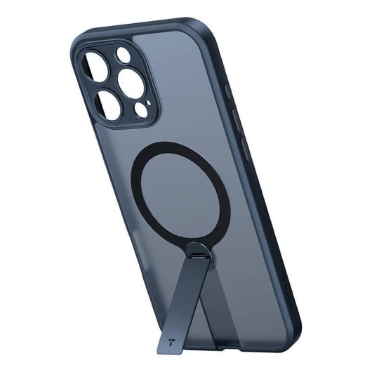 Funda para móvil Torras Pstand Spin Custodia alluminio nera con supporto per iPhone 16 Pro