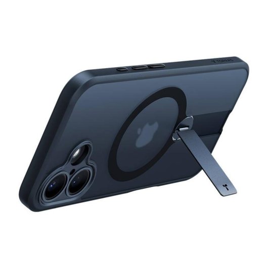 Capa para telemóvel Torras Pstand Spin resistente com suporte giratório preta para iPhone 16 Plus