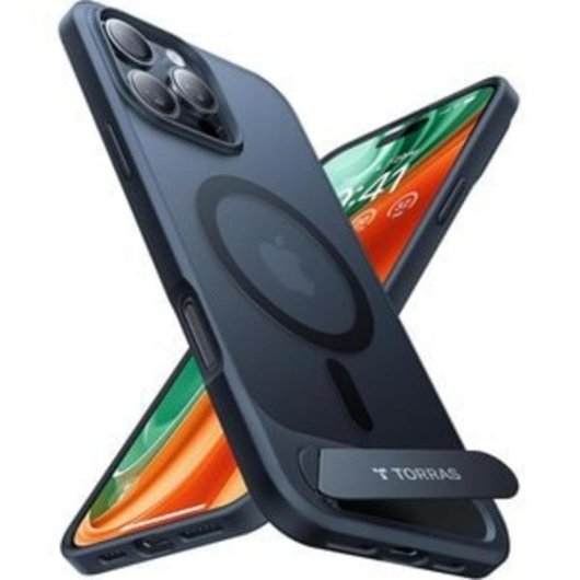 Funda para móvil Torras Pstand rigide magnétique noire pour iPhone 16 Pro Max