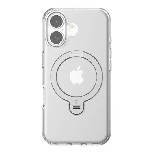 Funda para móvil Torras Ostand Spin rígida transparente com anilha para iPhone 16 Plus