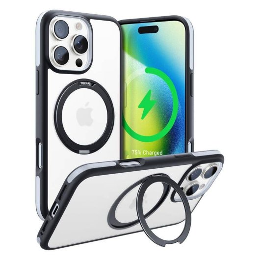 Funda para móvil Torras Ostand R Fusion Magnética Preta para iPhone 16 Pro Max