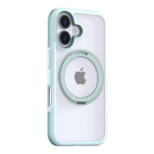 Funda para móvil Torras Ostand R Fusion Silicona Verde con anilla giratoria para iPhone 16