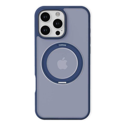 Funda para móvil Torras Ostand Pro rígida antifadiga azul para iPhone 16 Pro Max