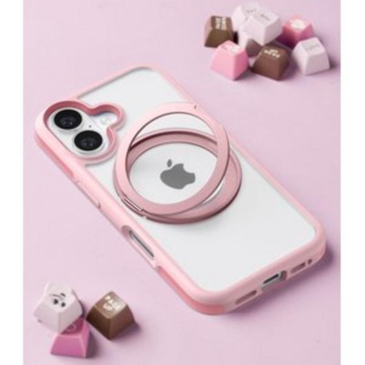 Capa para telemóvel Torras Ostand R Fusion rígida magnética rosa para iPhone 16