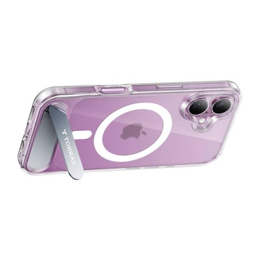 Funda para móvil Torras Pstand Series Transparente con soporte magnético para iPhone 16 Plus