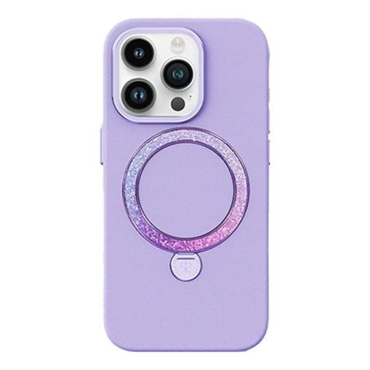 Funda para móvil Joyroom PN-15L4 Dancing Circle Silicona púrpura con MagSafe para iPhone 15 Pro Max