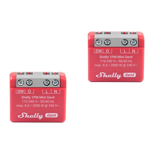 Relé Wi-Fi Shelly 1PM Mini Gen4 Zigbee Matter Control iluminación Monitorización energía Empotrable