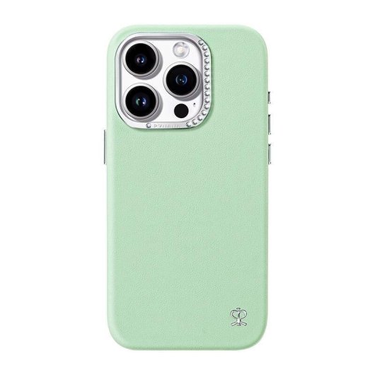 Funda para móvil Joyroom PN-15F4 Starry Case resistente con cristales verde para iPhone 15 Pro Max