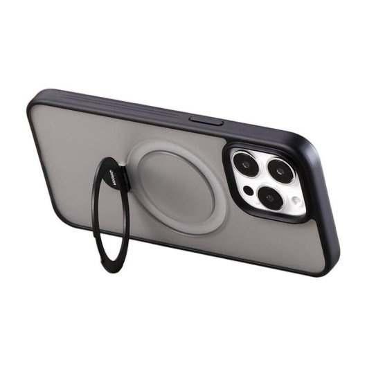 Funda para móvil Joyroom JR-BP004 Magnética con soporte Mate Negra para iPhone 15