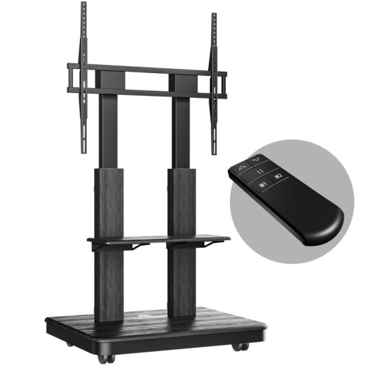 Onkron Soporte Tv Ruedas 50-120 Pulgadas, Carga Total Hasta 125 Kg, Vesa 200x200-900x800 Mm, Eléctrico, Altura Ajustable Con Control Remoto, Soporte Tv Pie Móvil, Motorizado, Negro Ts2811e-b
