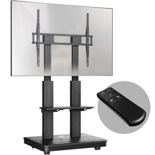 Onkron Soporte Tv Ruedas 50-120 Pulgadas, Carga Total Hasta 125 Kg, Vesa 200x200-900x800 Mm, Eléctrico, Altura Ajustable Con Control Remoto, Soporte Tv Pie Móvil, Motorizado, Negro Ts2811e-b