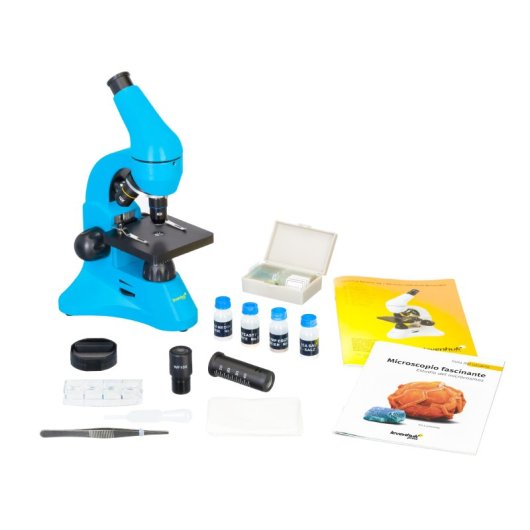 Microscope Levenhuk Rainbow 50L Bleu Grossissement 800x Kit Educatif