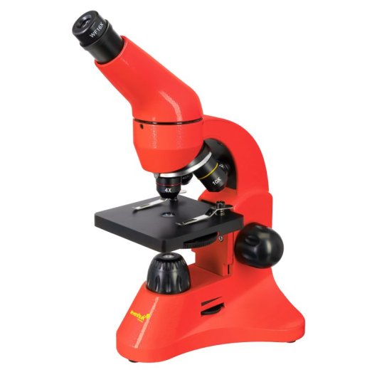 Microscope Levenhuk Rainbow 50L PLUS Orange Kit Expériences Ergonomique