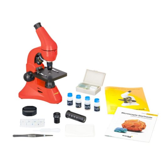 Microscope Levenhuk Rainbow 50L PLUS Orange Kit Expériences Ergonomique