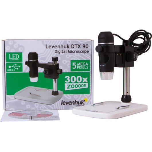 Digitalmikroskop Levenhuk DTX 90 USB 5 Mpx 10x-300x mit Stativ
