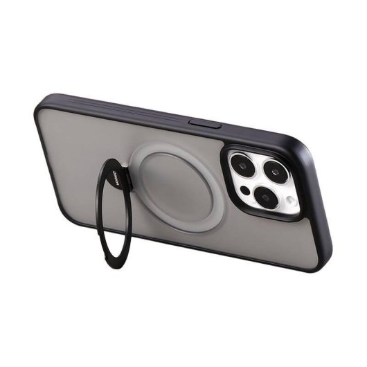 Funda para móvil Joyroom JR-BP004 Magnetische Hülle mit Ständer matt schwarz für iPhone 15 Pro