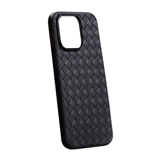 Funda para móvil Joyroom JR-BP005 TPU trançada preta resistente para iPhone 15 Pro